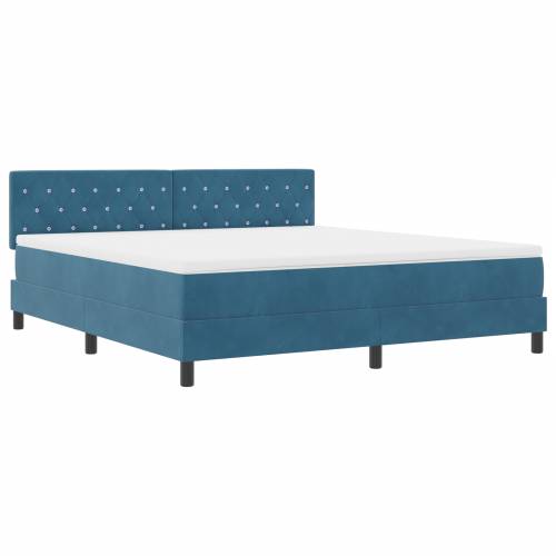 Box Spring Krevet s Madracem Tamnoplavi Super King Baršun Cijena
