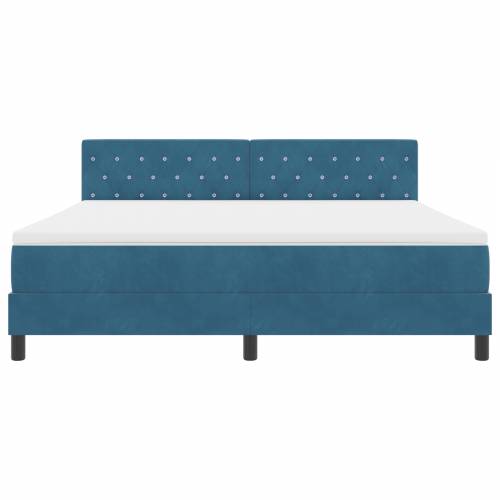 Box Spring Krevet s Madracem Tamnoplavi Super King Baršun Cijena