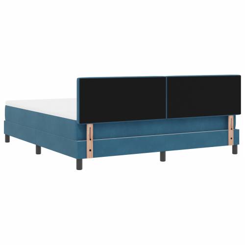 Box Spring Krevet s Madracem Tamnoplavi Super King Baršun Cijena