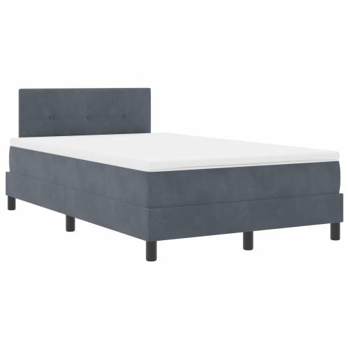 Box Spring krevet s madracem tamno sivi mali dvostruki baršun Cijena