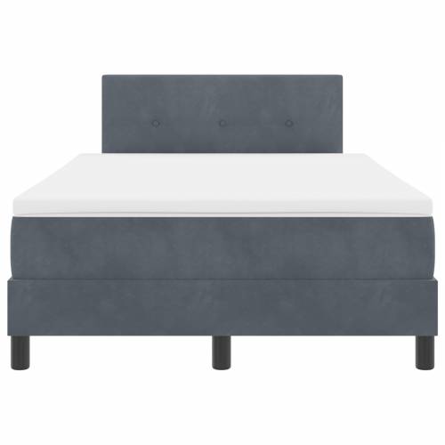Box Spring krevet s madracem tamno sivi mali dvostruki baršun Cijena
