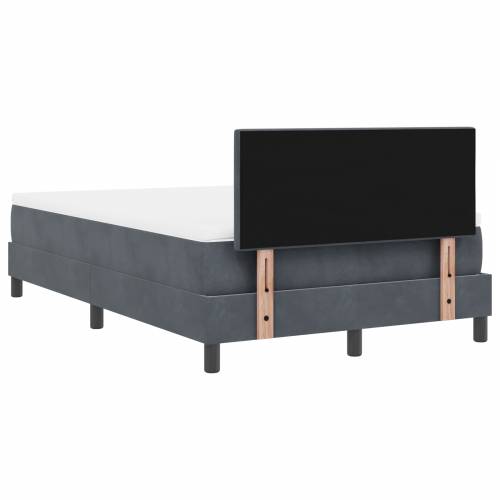 Box Spring krevet s madracem tamno sivi mali dvostruki baršun Cijena