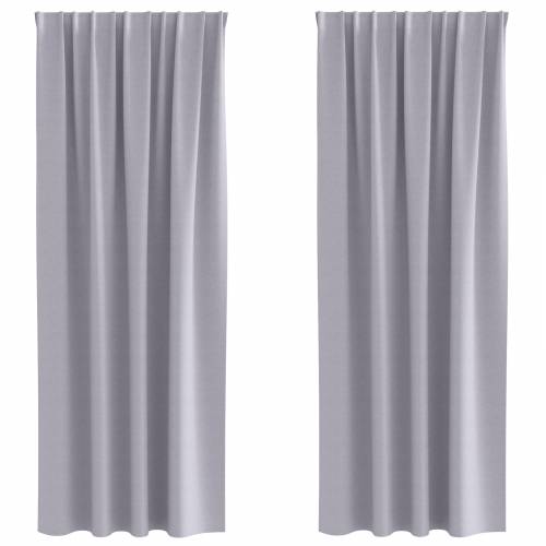 Zavjese sa zavjesama 2 pcs Metalna siva 245 x 140 cm Poliester Cijena