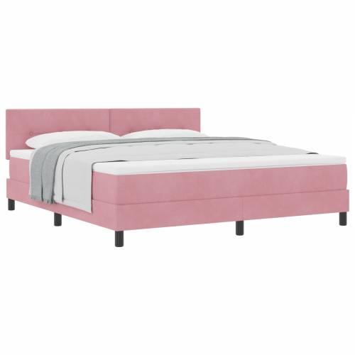 Boxspring Krevet s Madracem Ružičasti Super King Baršun Cijena
