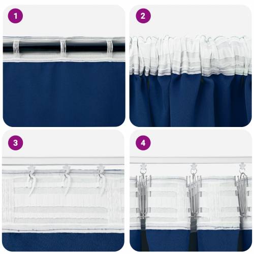 Zavjese sa zavjesama 2 pcs Tamno plava 140 x 140 cm Poliester Cijena