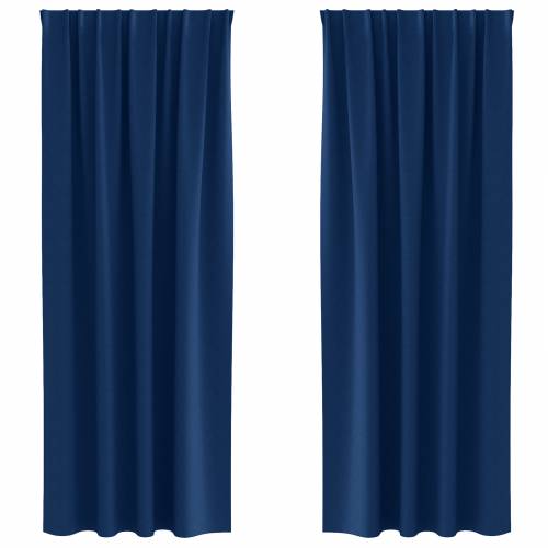 Zavjese sa zavjesama 2 pcs Tamno plava 225 x 140 cm Poliester Cijena
