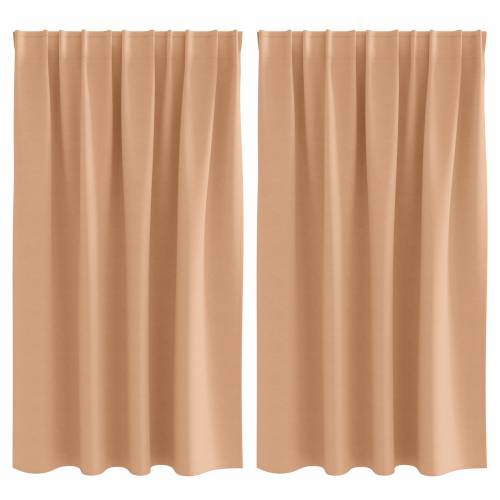 Zavjese sa zavjesama 2 pcs Svjetlosmeđa 140 x 140 cm Poliester Cijena