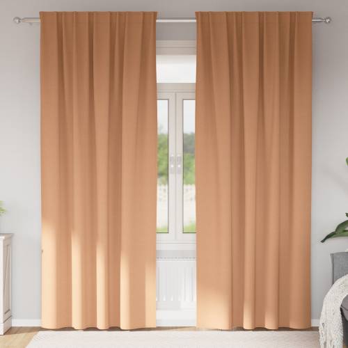 Zavjese sa zavjesama 2 pcs Svjetlosmeđa 225 x 140 cm Poliester Cijena