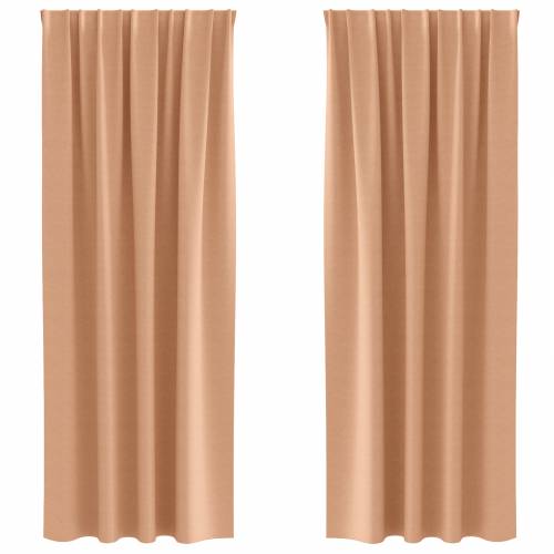 Zavjese sa zavjesama 2 pcs Svjetlosmeđa 225 x 140 cm Poliester Cijena