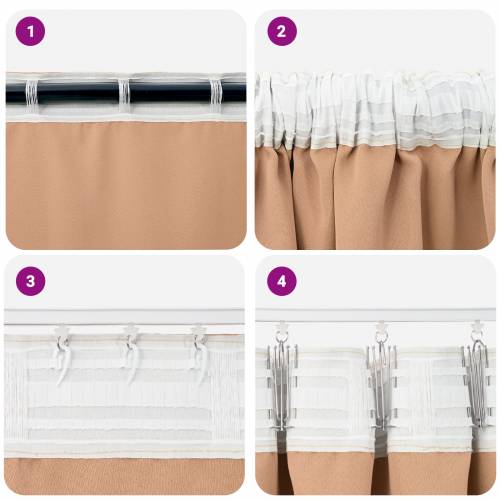 Zavjese sa zavjesama 2 pcs Svjetlosmeđa 225 x 140 cm Poliester Cijena