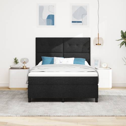 Box Spring Krevet s Madracem Crni 160x200 cm Tkanina Cijena