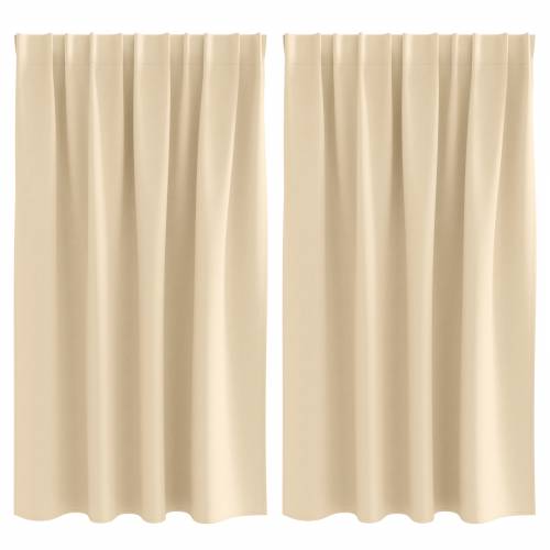 Zavjese sa zavjesama 2 pcs Krema 140 x 140 cm Poliester Cijena