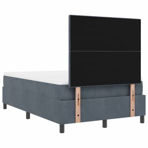 Box Spring Krevet s Madracem Tamno Siva Mala Dvostruka Baršun Cijena