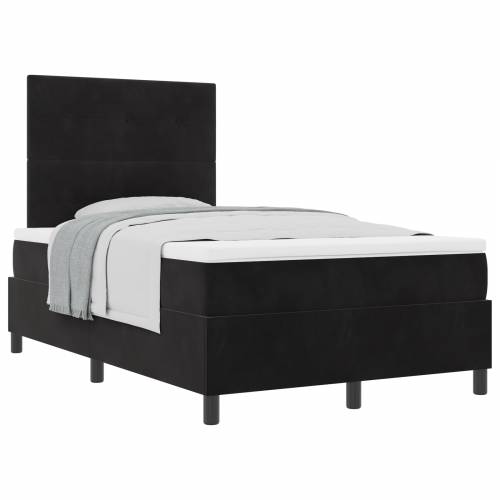 Box Spring Krevet s Madracem Crna Mala Dupla Baršun Cijena