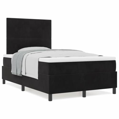 Box Spring Krevet s Madracem Crna Mala Dupla Baršun Cijena