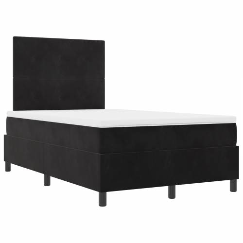 Box Spring Krevet s Madracem Crna Mala Dupla Baršun Cijena