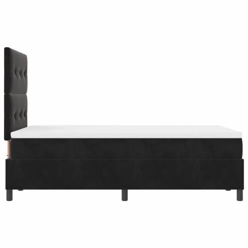 Box Spring Krevet s Madracem Crna Mala Dupla Baršun Cijena