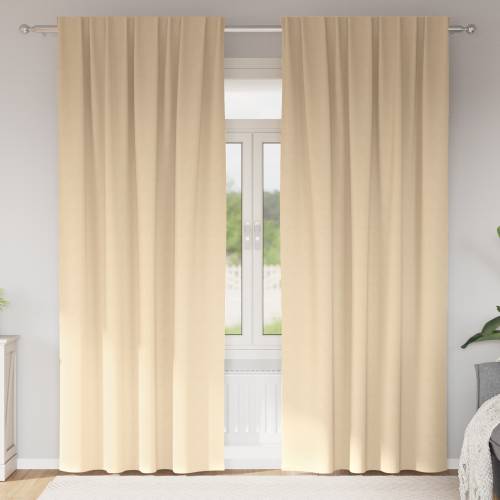 Zavjese sa zavjesama 2 pcs Krema 260 x 140 cm Poliester Cijena