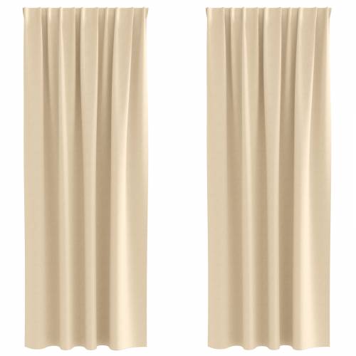 Zavjese sa zavjesama 2 pcs Krema 260 x 140 cm Poliester Cijena