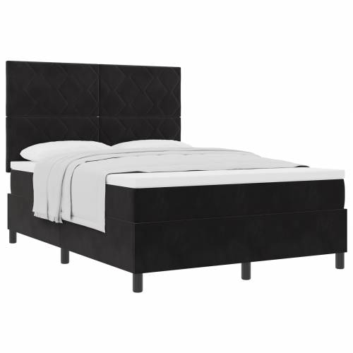 Box Spring Krevet s Madracem Crni 140x190 cm Baršun Cijena