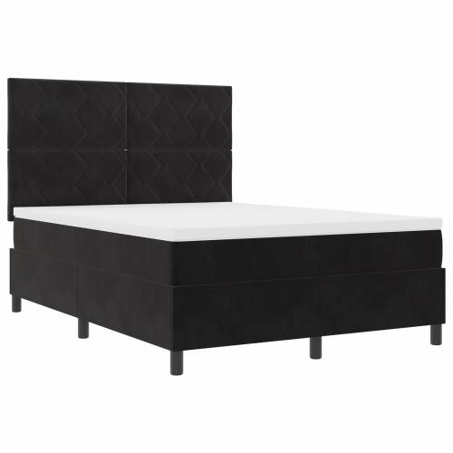 Box Spring Krevet s Madracem Crni 140x190 cm Baršun Cijena