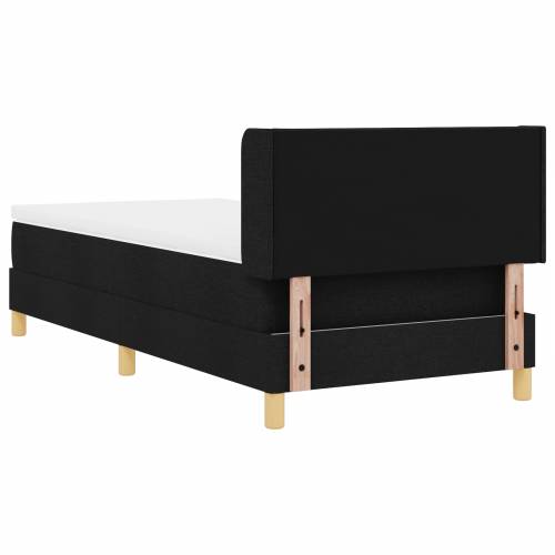 Box Spring krevet s madracem u crnoj boji, 90 x 190 cm, Tkanina Cijena