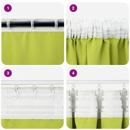 Zavjese 2 pcs Jabukova zelena 225 x 140 cm Poliester Cijena