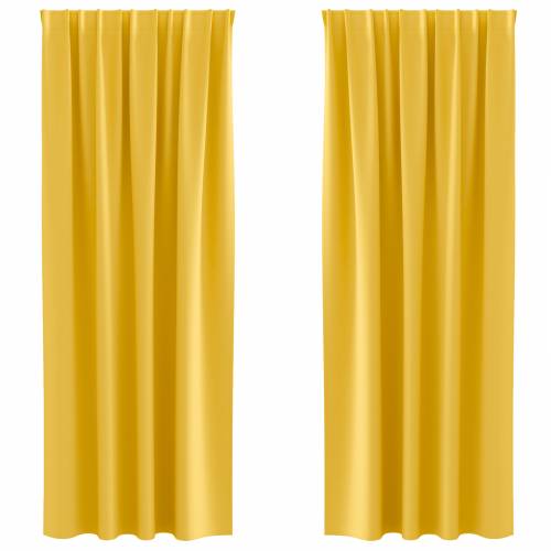 Zavjese 2 pcs žuta boja senfa 245 x 140 cm Poliester Cijena