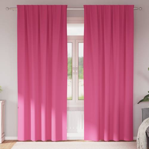 Zavjese sa zavjesama 2 pcs Svijetla roza 245 x 140 cm Poliester Cijena