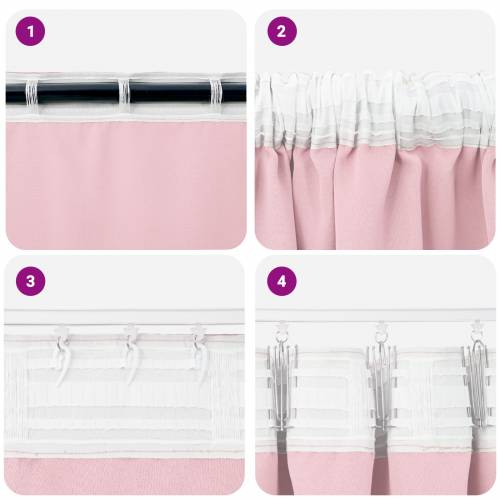 Zavjese 2 pcs Bebe ružičasta 260 x 140 cm Poliester Cijena