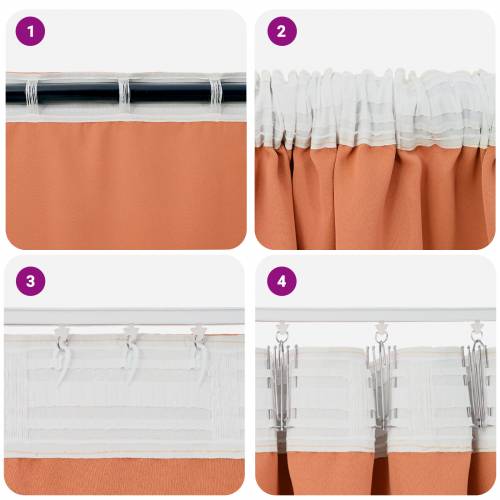 Zavjese sa zavjesama 2 pcs Terakota 140 x 140 cm Poliester Cijena