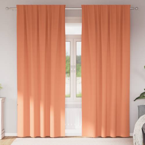 Zavjese sa zavjesama 2 pcs Terakota 225 x 140 cm Poliester Cijena