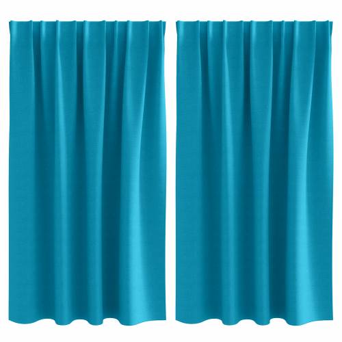 Zavjese sa zavjesama 2 pcs Tirkizna 140 x 140 cm Poliester Cijena