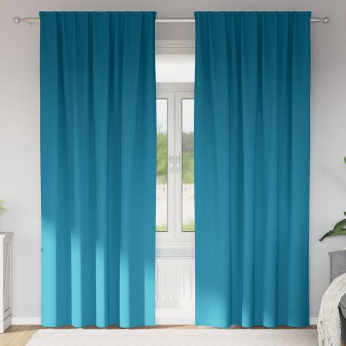 Zavjese sa zavjesama 2 pcs Tirkizna 225 x 140 cm Poliester Cijena
