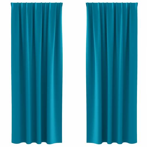 Zavjese sa zavjesama 2 pcs Tirkizna 225 x 140 cm Poliester Cijena