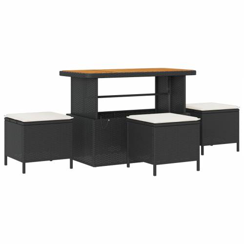 9-dijelni vrtni sofa set s jastučićima Crni Poli Ratan Akacija Cijena