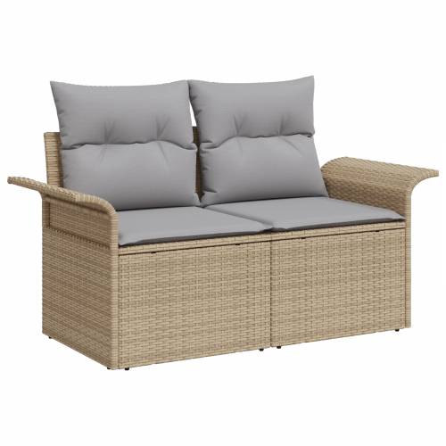 Vrtna garnitura - 9-dijelni set vrtnih sofa s jastučićima bež poli ratan akacija Cijena