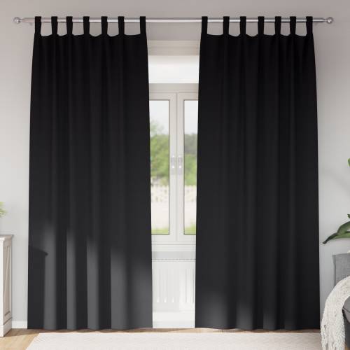 Zavjese sa zavjesama 2 pcs Crna 260 x 140 cm Poliester Cijena