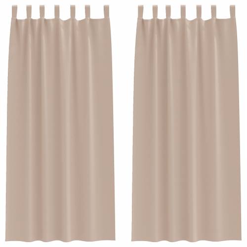 Zavjese sa zavjesama 2 pcs Sivo-smeđa 245 x 140 cm Poliester Cijena