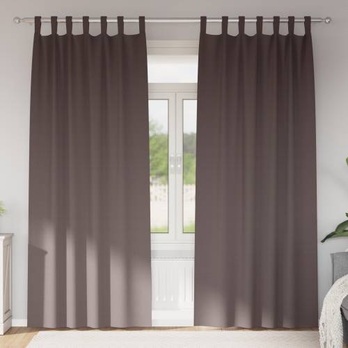 Zavjese sa zavjesama 2 pcs Tamno smeđa 245 x 140 cm Poliester Cijena