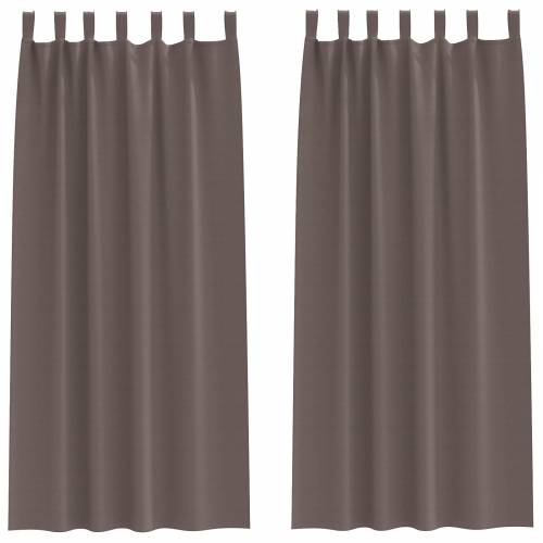 Zavjese sa zavjesama 2 pcs Tamno smeđa 245 x 140 cm Poliester Cijena