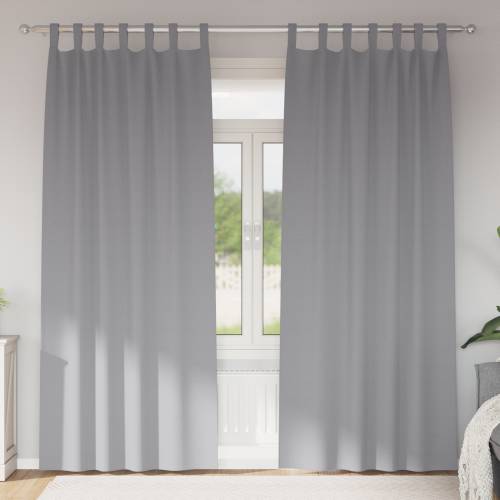 Zavjese sa zavjesama 2 pcs Svjetlosiva 245 x 140 cm Poliester Cijena