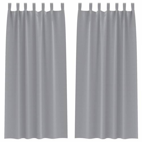 Zavjese sa zavjesama 2 pcs Svjetlosiva 245 x 140 cm Poliester Cijena