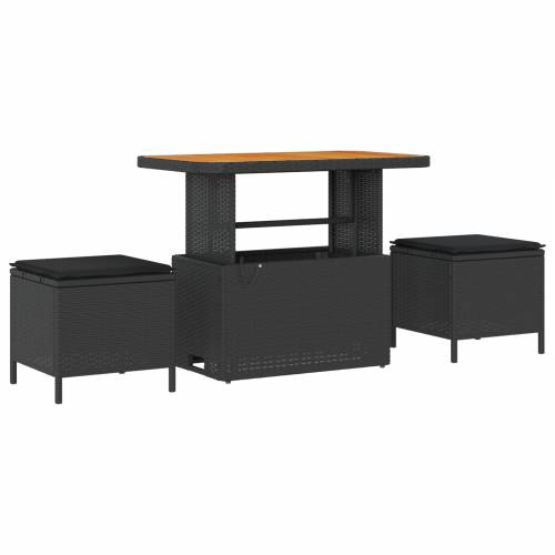 set od 12 dijelova vrtnih sofa s jastučićima crna poli ratan akacija Cijena