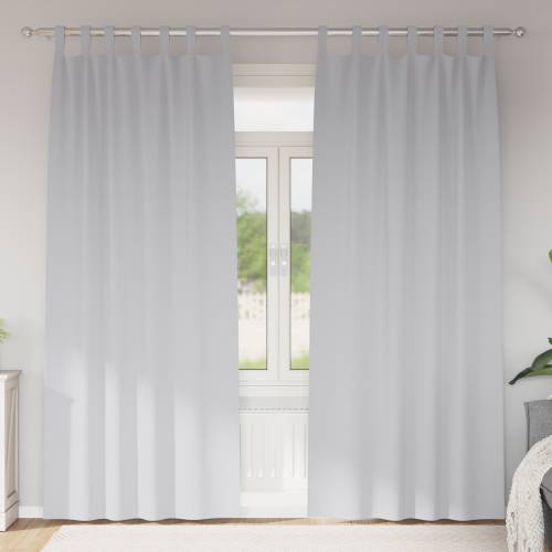 Zavjese sa zavjesama 2 pcs Svijetlo siva 245 x 140 cm Poliester Cijena