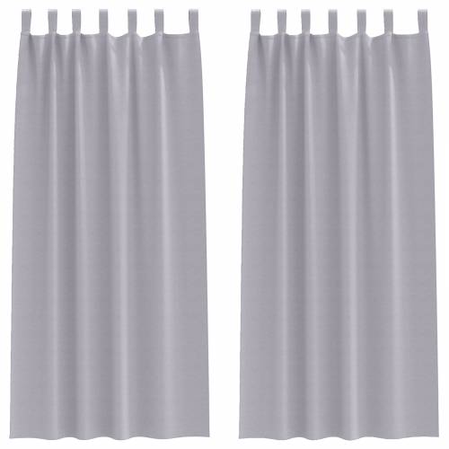 Zavjese sa zavjesama 2 pcs Metalna siva 260 x 140 cm Poliester Cijena