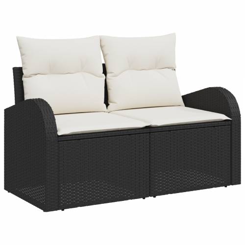 8-dijelni set vrtnog sofa s jastučićima crni poliratan Cijena