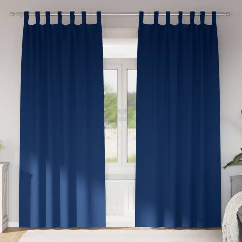 Zavjese sa zavjesama 2 pcs Tamno plava 260 x 140 cm Poliester Cijena