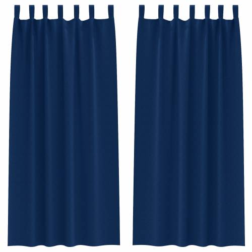 Zavjese sa zavjesama 2 pcs Tamno plava 260 x 140 cm Poliester Cijena