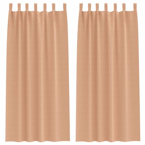 Zavjese sa zavjesama 2 pcs Svjetlosmeđa 245 x 140 cm Poliester Cijena